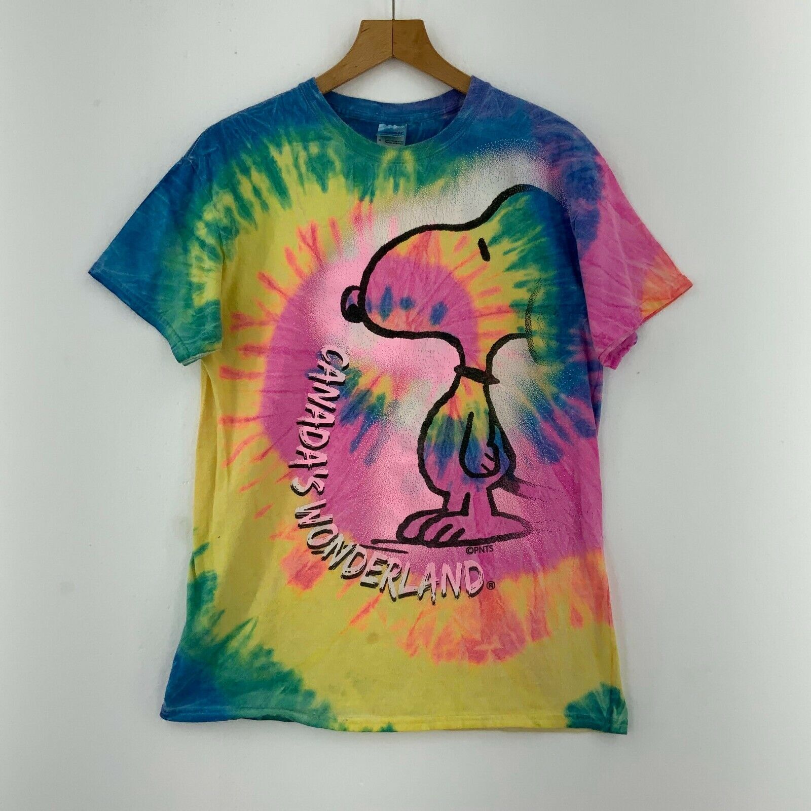 Snoopy Dog Peanuts Canadian's Wonderland Tie Dye T-shirt Size M