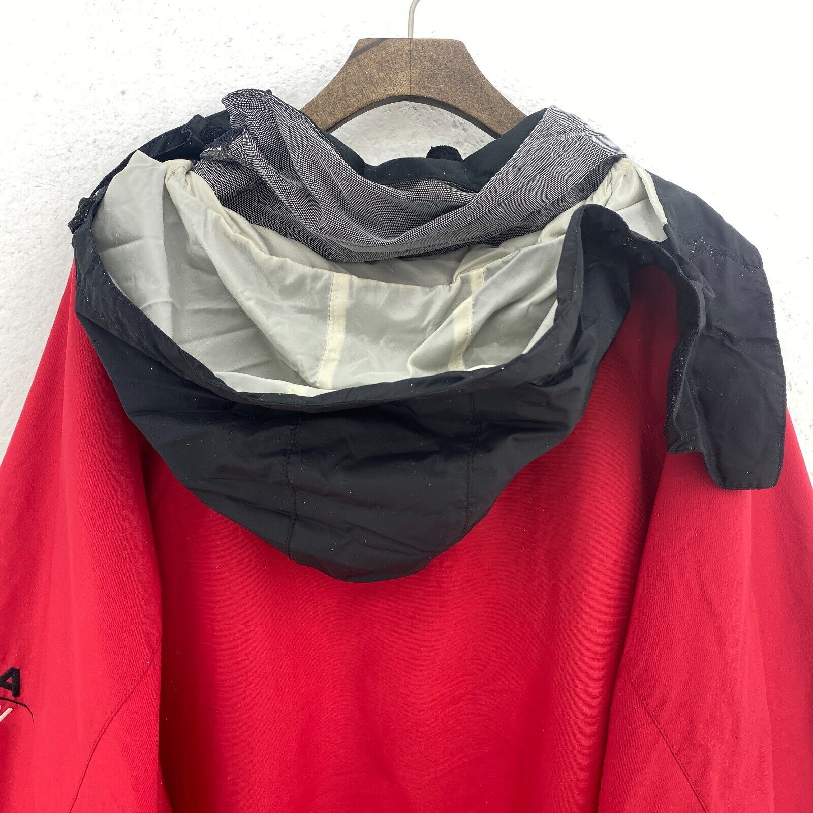 Nautica Competition Red Vintage Reversible Hooded Jacket Full Zip Up Size XXL