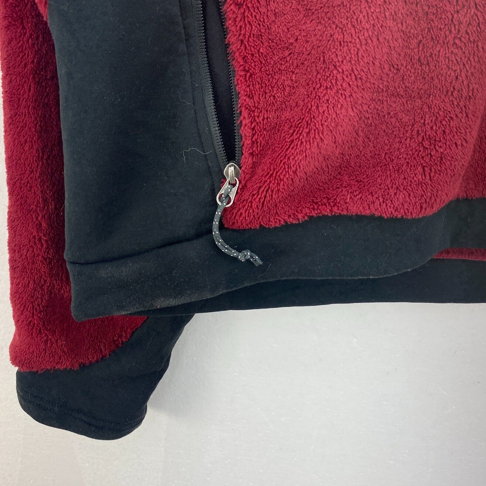 Vintage Mountain Hard Wear Red Fleece Deep Pile Burgundy Full Zip
