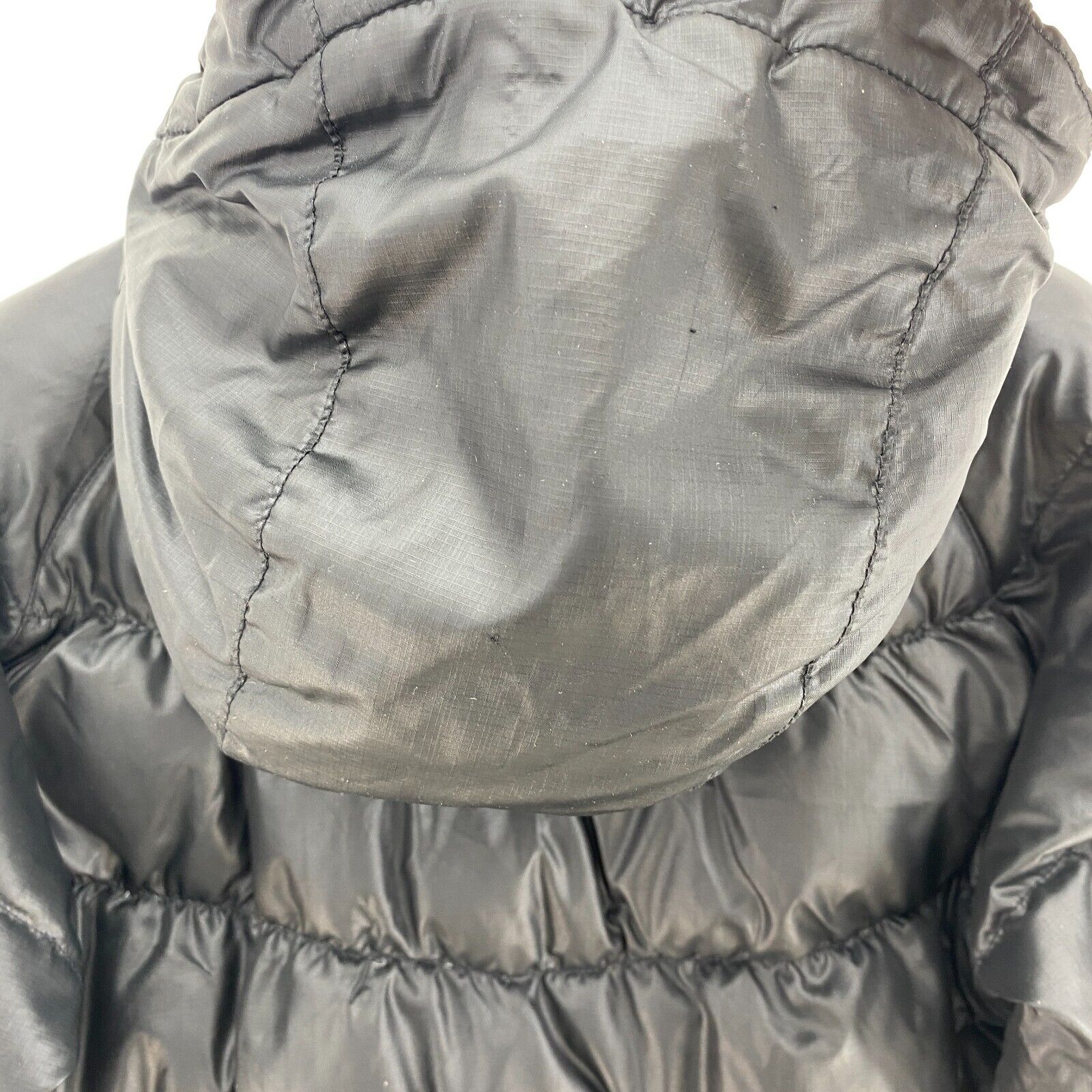 The North Face 550 Down Filled Full Zip Black Hooded Jacket Size M Girls
