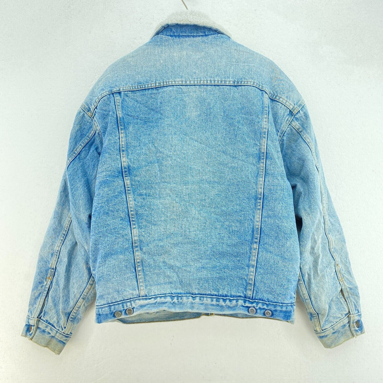 Levi's Sherpa Denim Jacket Blue Light Wash Size M Snap Up