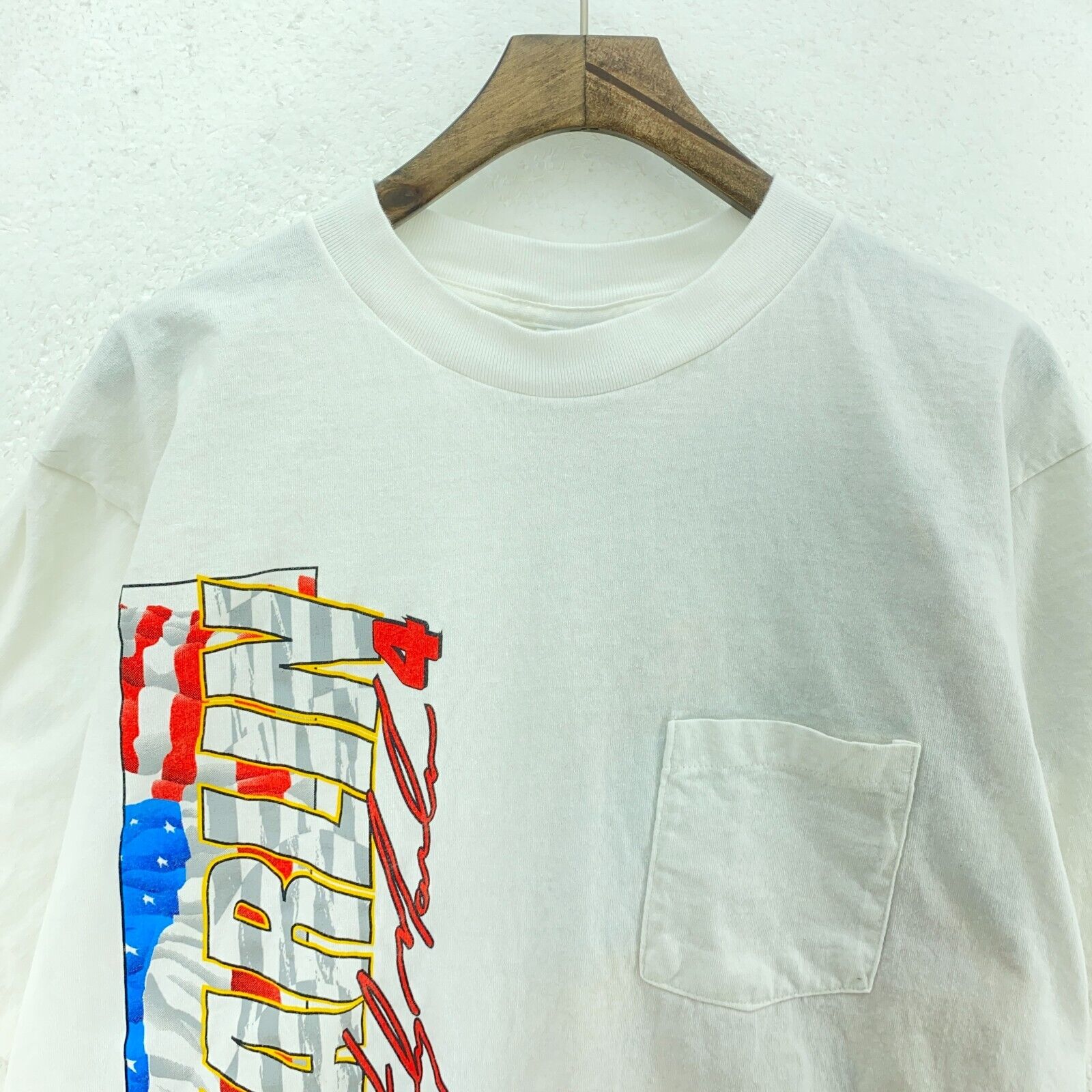 Vintage 90s Sterling Marlin #4 Kodak Film Racing T-shirt White Tee Size L
