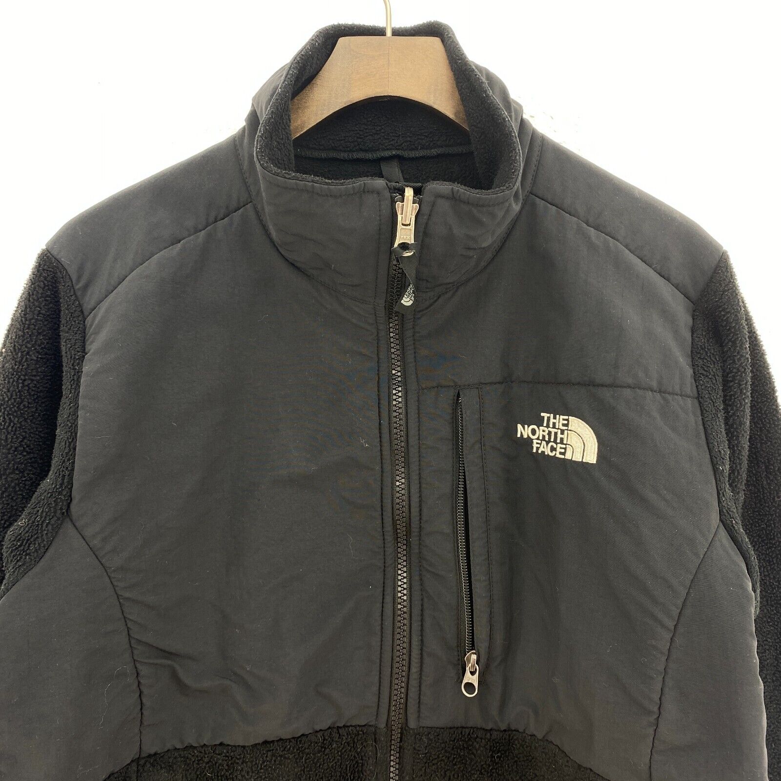 Women's The North Face Zip Pockets Fleece Jacket Full Zip Size M Black