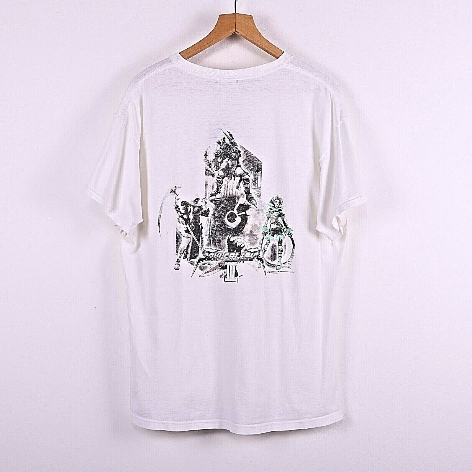 Soulcalibur Fighting Video Game 2003 PlayStation Xbox White T-shirt Size XL