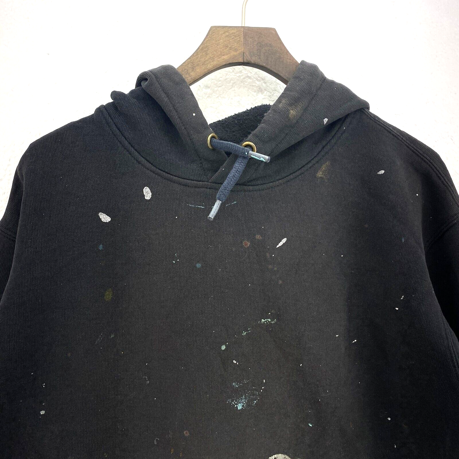Carhartt Distressed Workwear Black Hoodie Size L Sleeve Spell Out