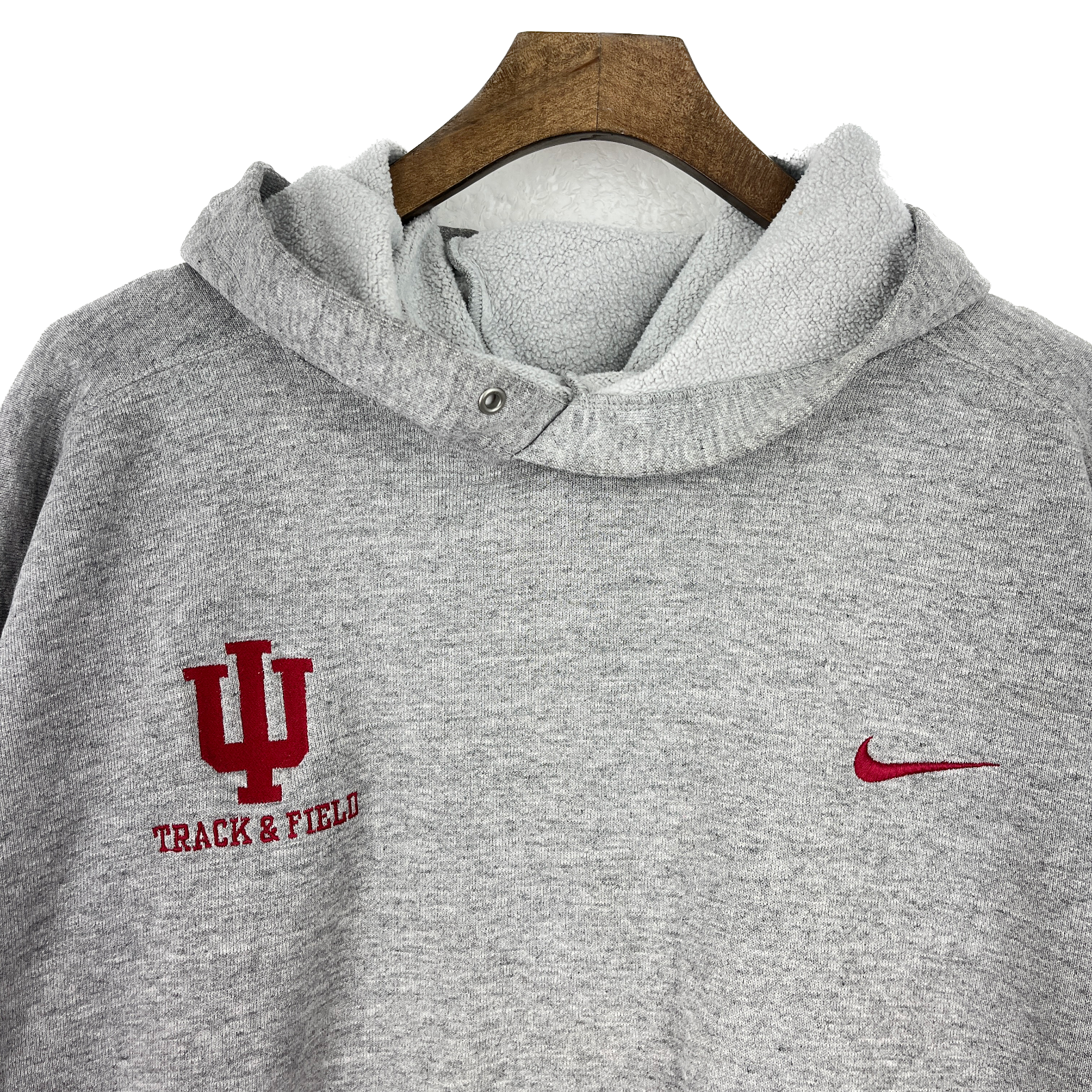 Vintage Nike Embroidered Swoosh Chest Logo Gray Hoodie Size XL