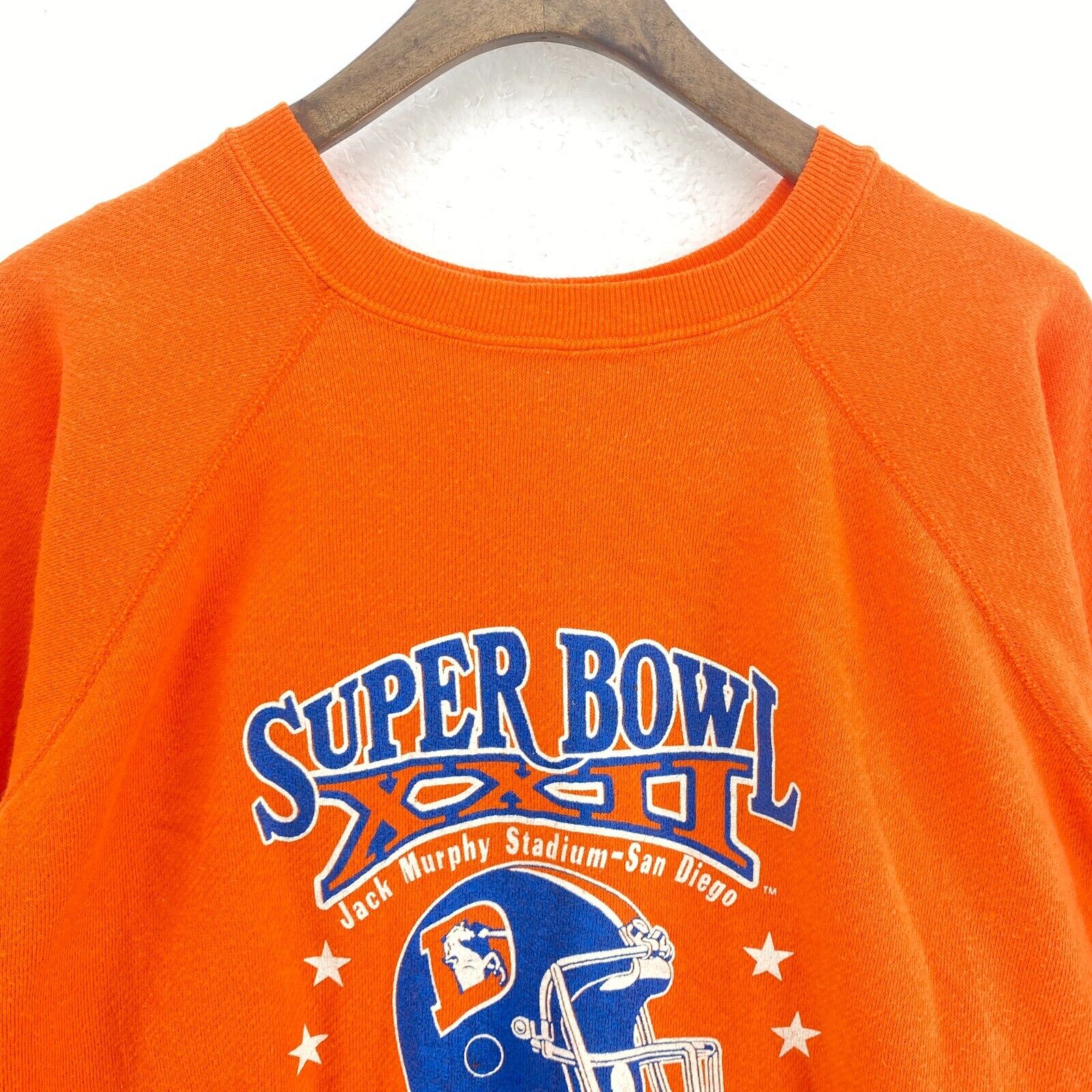 Denver Broncos NFL Super Bowl XXII 1987 Orange Sweatshirt Size XL Crewneck