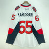 Reebok Ottawa Senators 65 Erik Karlsson NHL White Long Sleeve Jersey Size 56