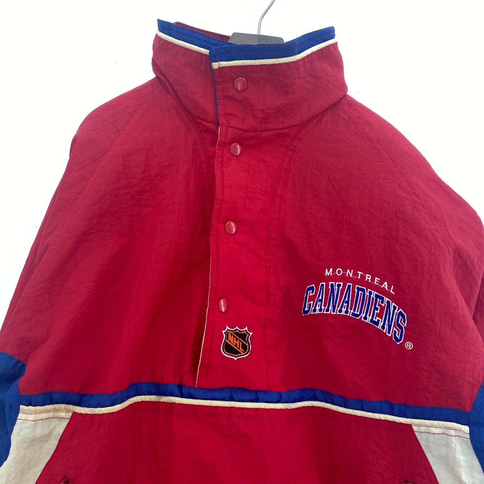 Starter Montreal Canadiens NHL Quarter Snap Insulated Red Jacket Size XL