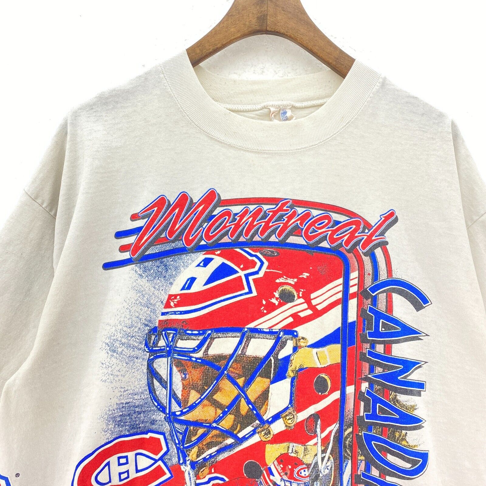 Bulletin Athlethic NHL 1992 Montreal Canadiens White T-shirt Size M