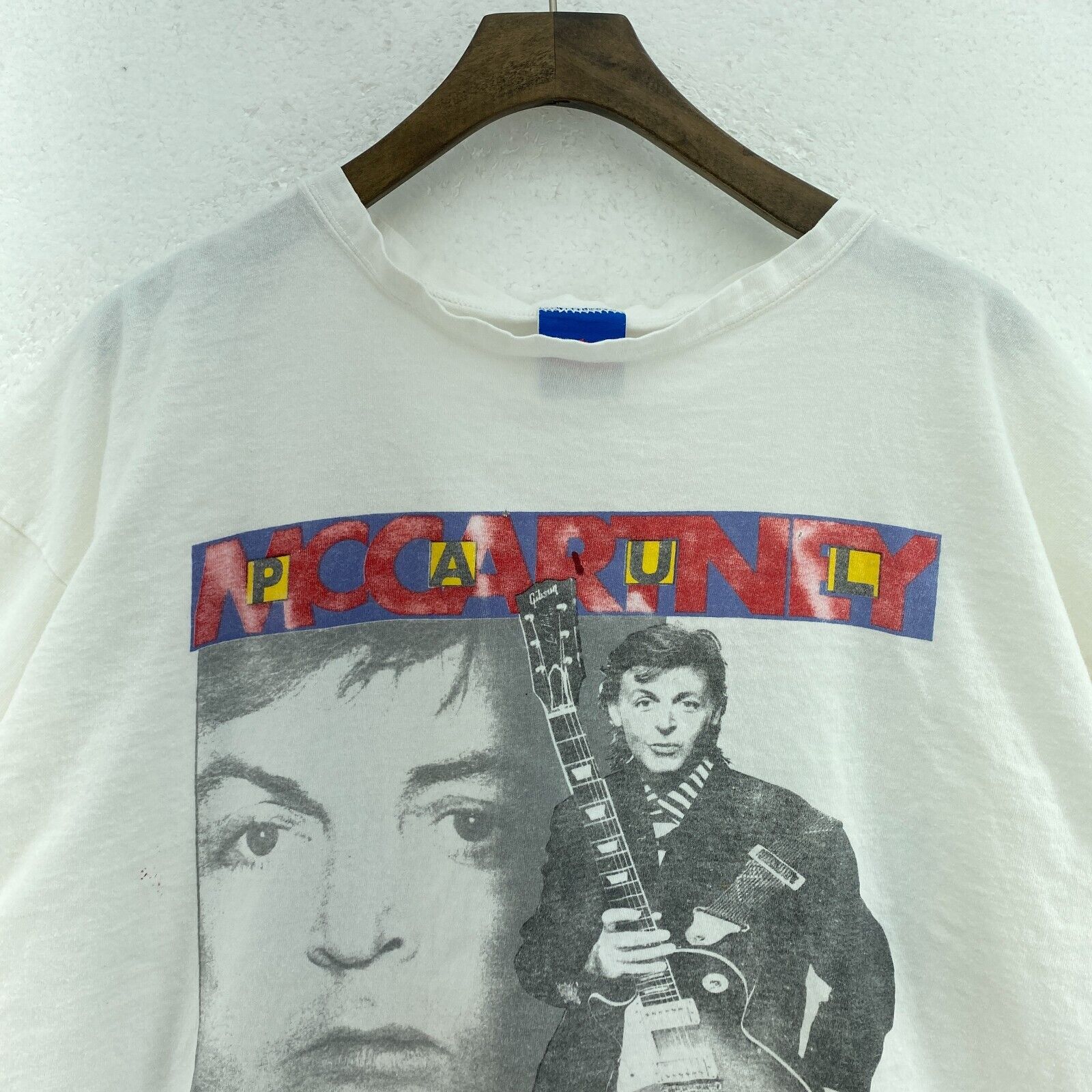 1993 The Beatles Paul McCartney The New World Tour Print White T-shirt Size XL