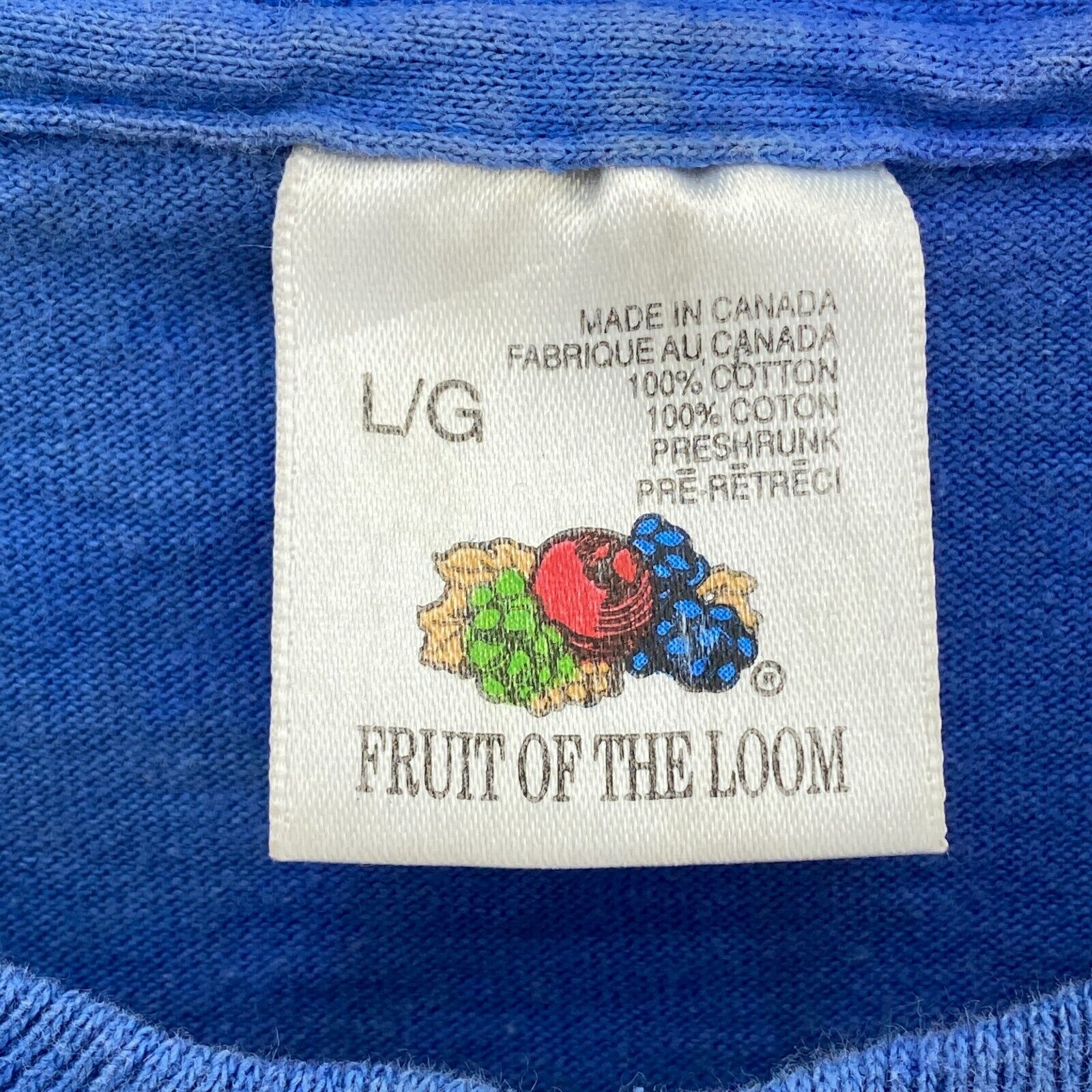 Toronto Maple Leafs Logo 1990 NHL Blue T-shirt Size L Single Stitch