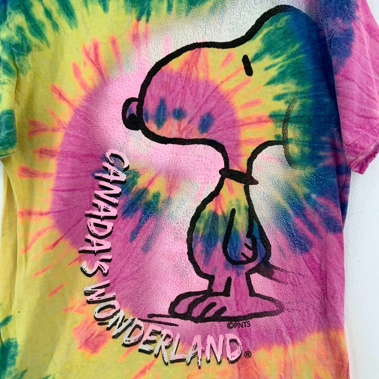 Snoopy Dog Peanuts Canadian's Wonderland Tie Dye T-shirt Size M
