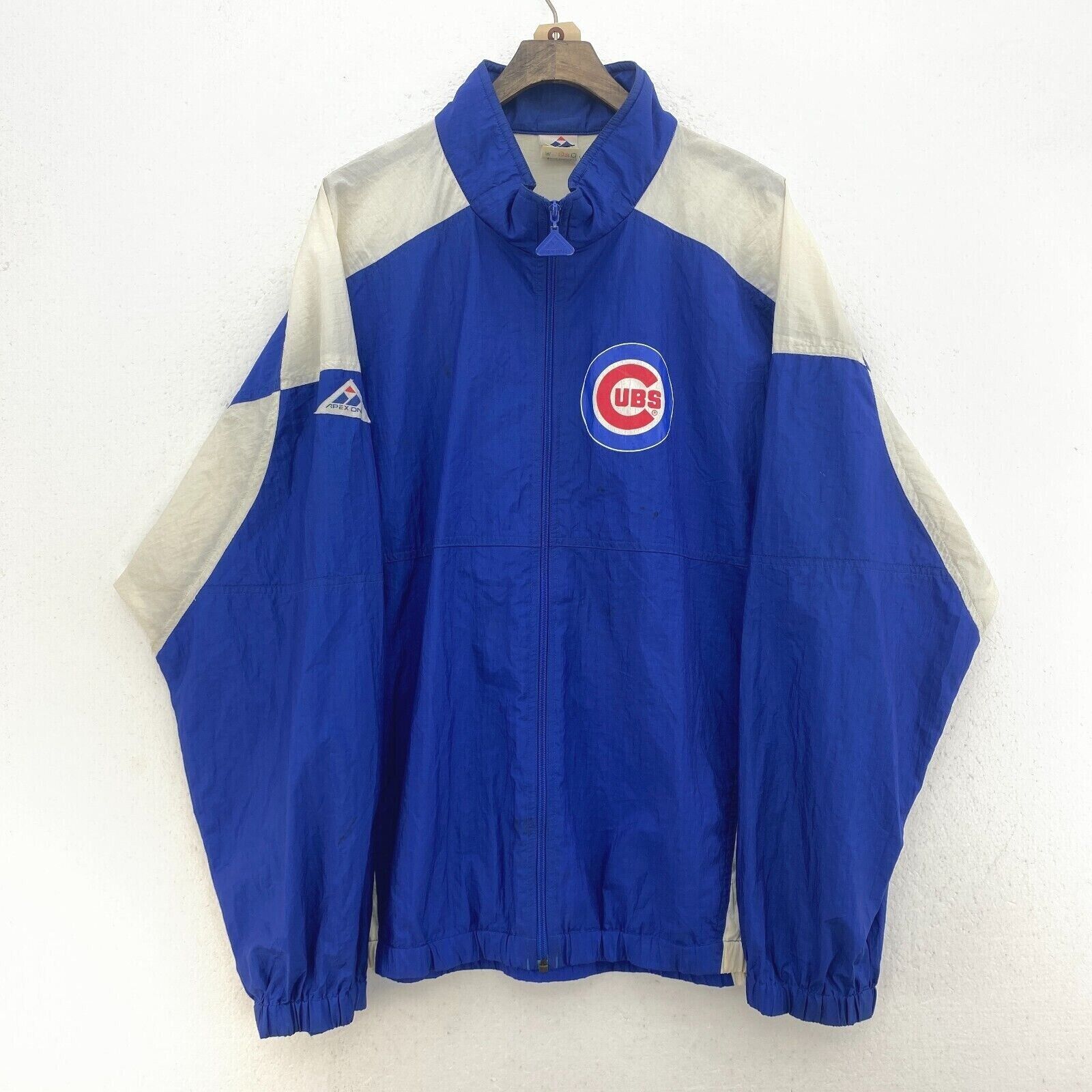 Chicago Cubs MLB Big Logo Apex One Pullover Windbreaker Jacket Blue Size M