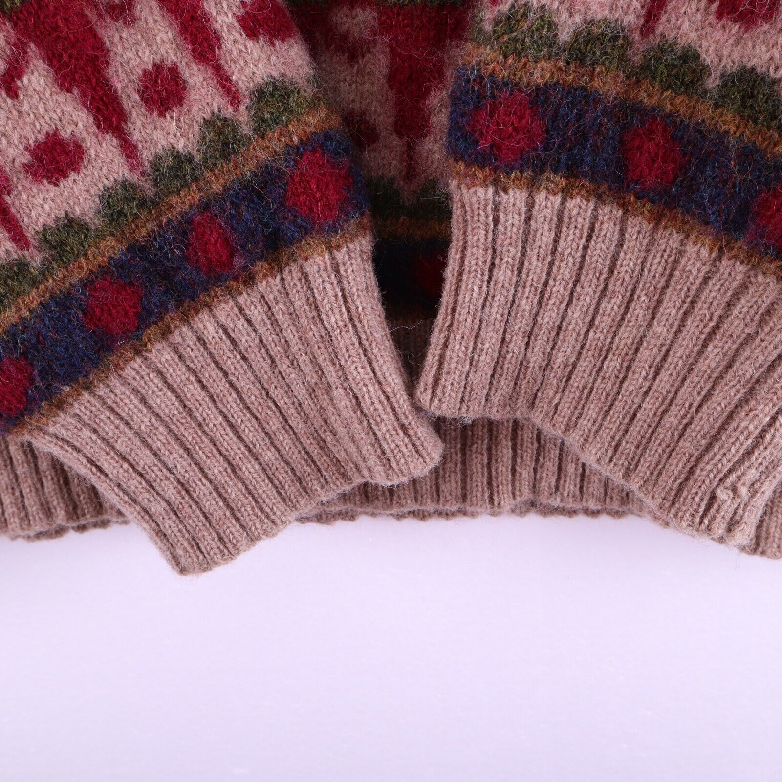 H.Leishman Women's Wool Knit Pullover Sweater Size Large Red 90s