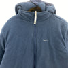 Nike Reversible Full Zip Navy Blue Gray Hooded Jacket Size XL Fleece
