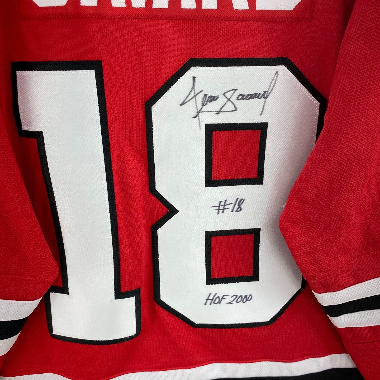 Authentic Chicago Blackhawks Signed Deins Savard Reebok Red Jersey Size XL