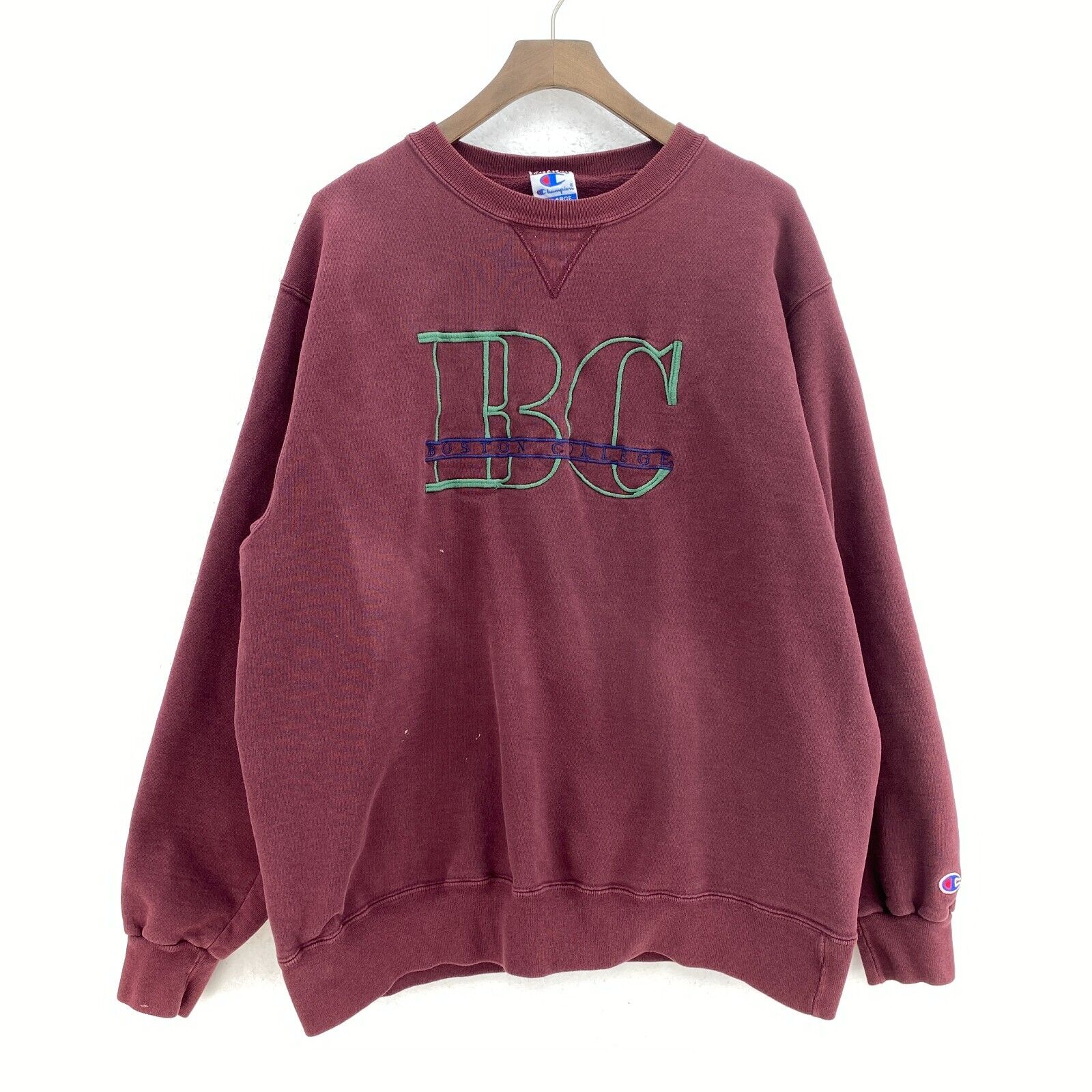 Champion Boston College Logo Burgundy Red Sweatshirt Size XXL Pullover