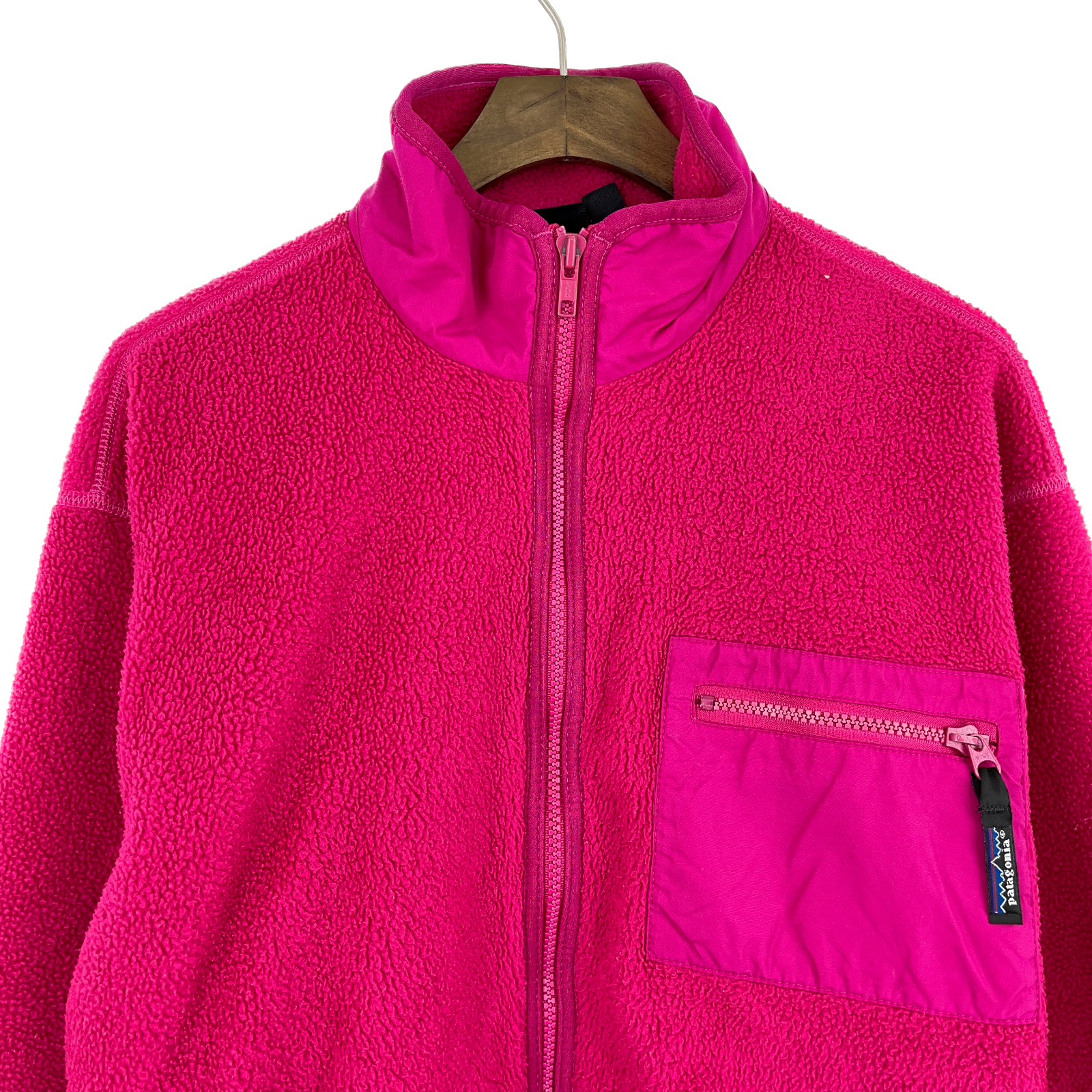 Vintage Patagonia Full Zip Fleece Pink Jacket Size 10 Women's