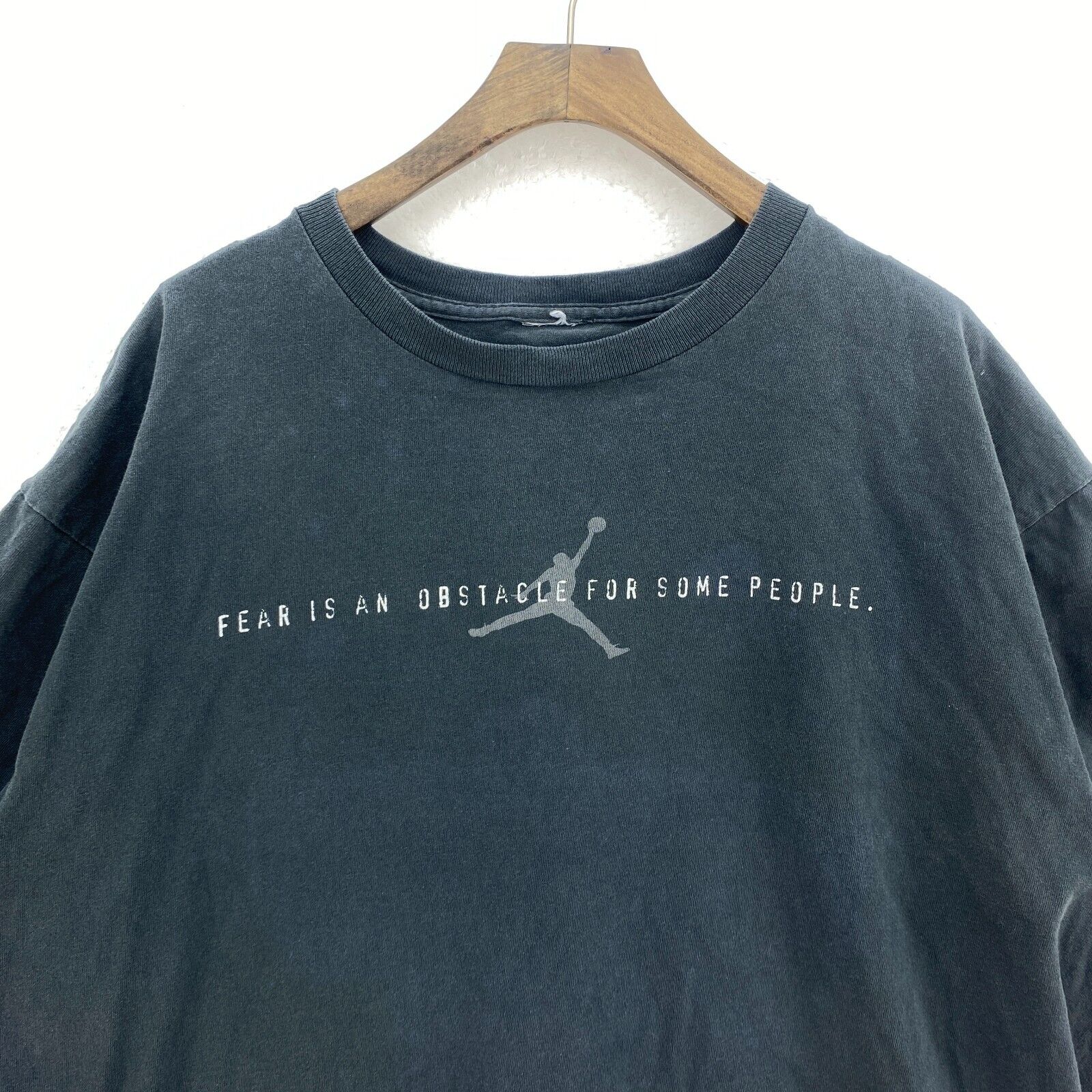 Nike Fear Is An Obstacle For Some People Black T-shirt Size L