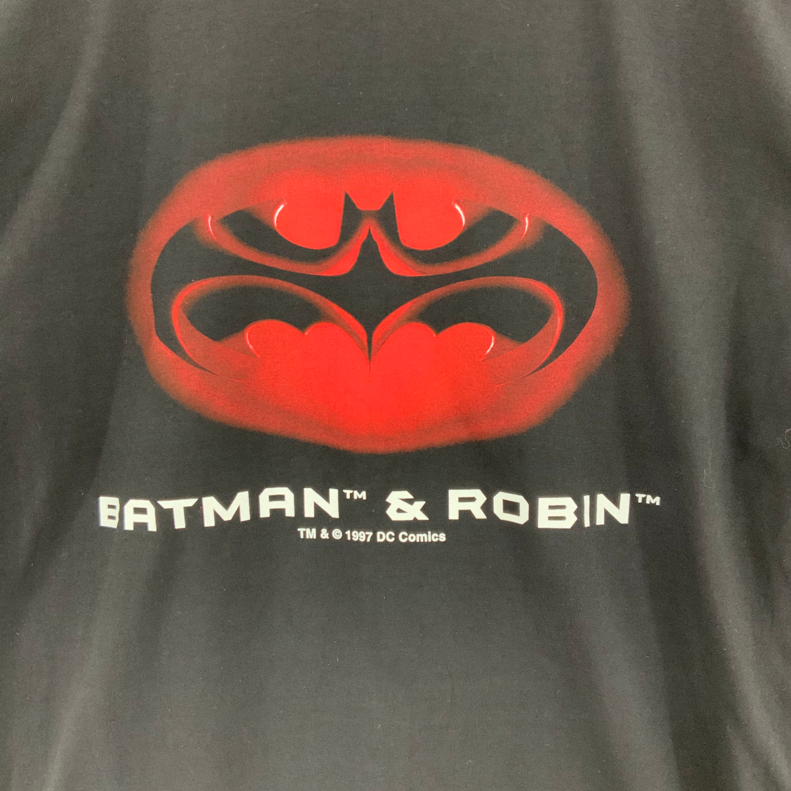 Batman & Robin 1997 DC Comics Black T-shirt Size L Single Stitch