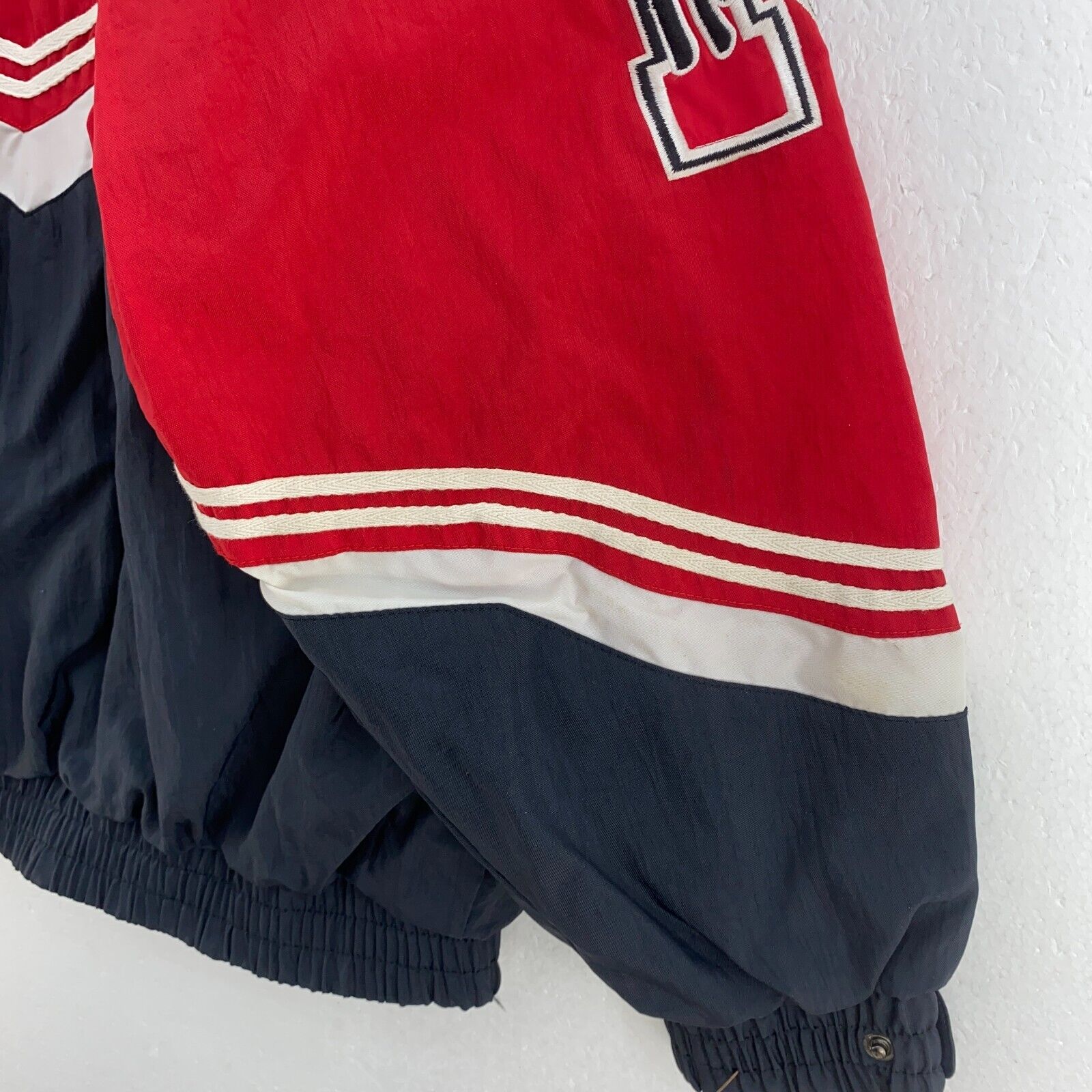 Vintage Logo Athletic Nebraska Huskers Full Zip Black Red Light Jacket Size XL
