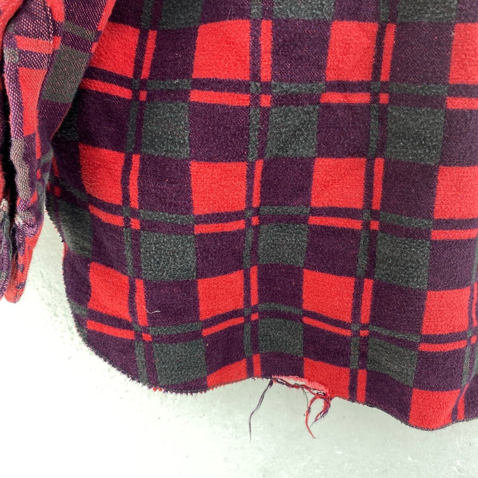 Vintage Champion Red Button Up Flannel Checked Shirt M