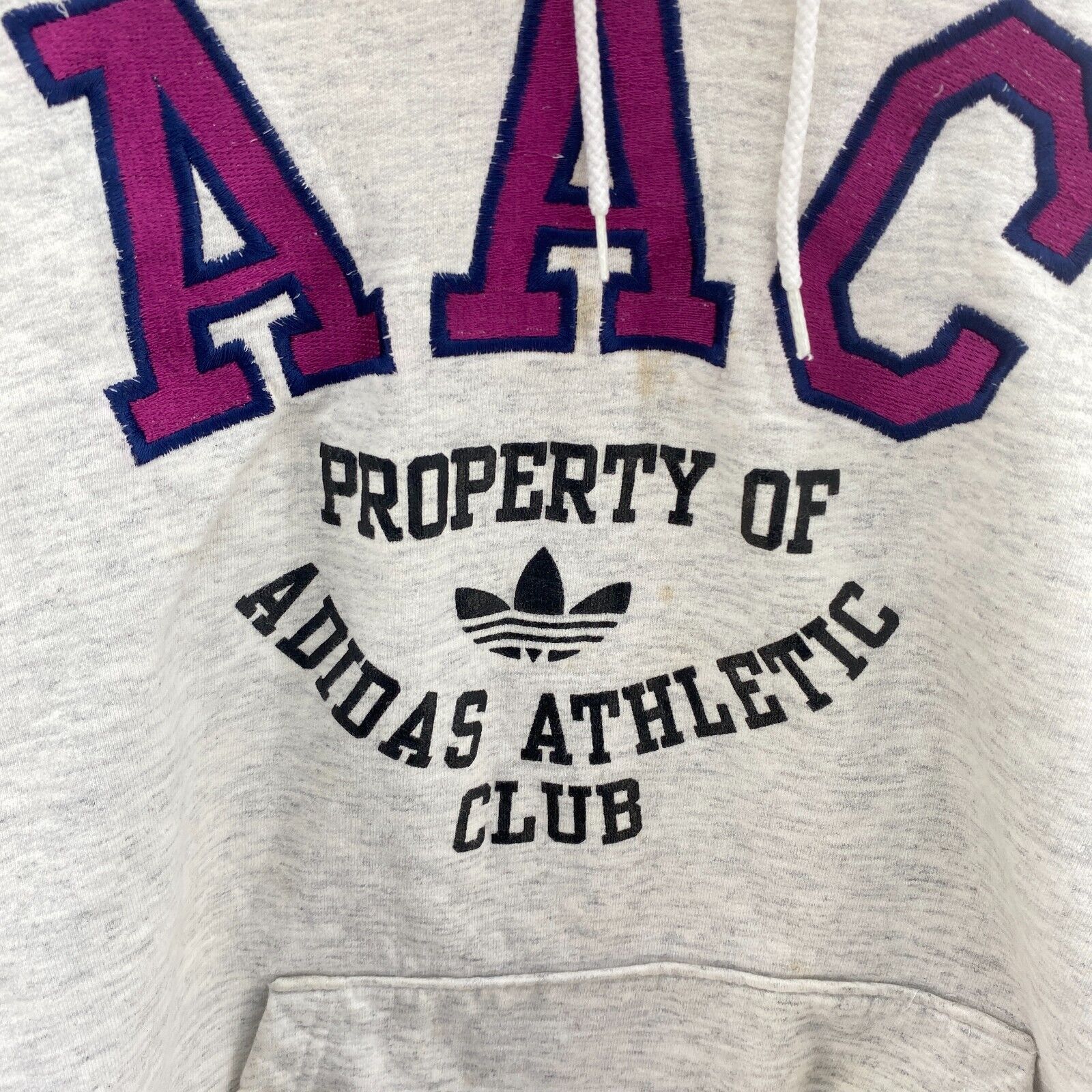 Vintage Adidas Athletic Club Hoodie Size M Heathered Gray