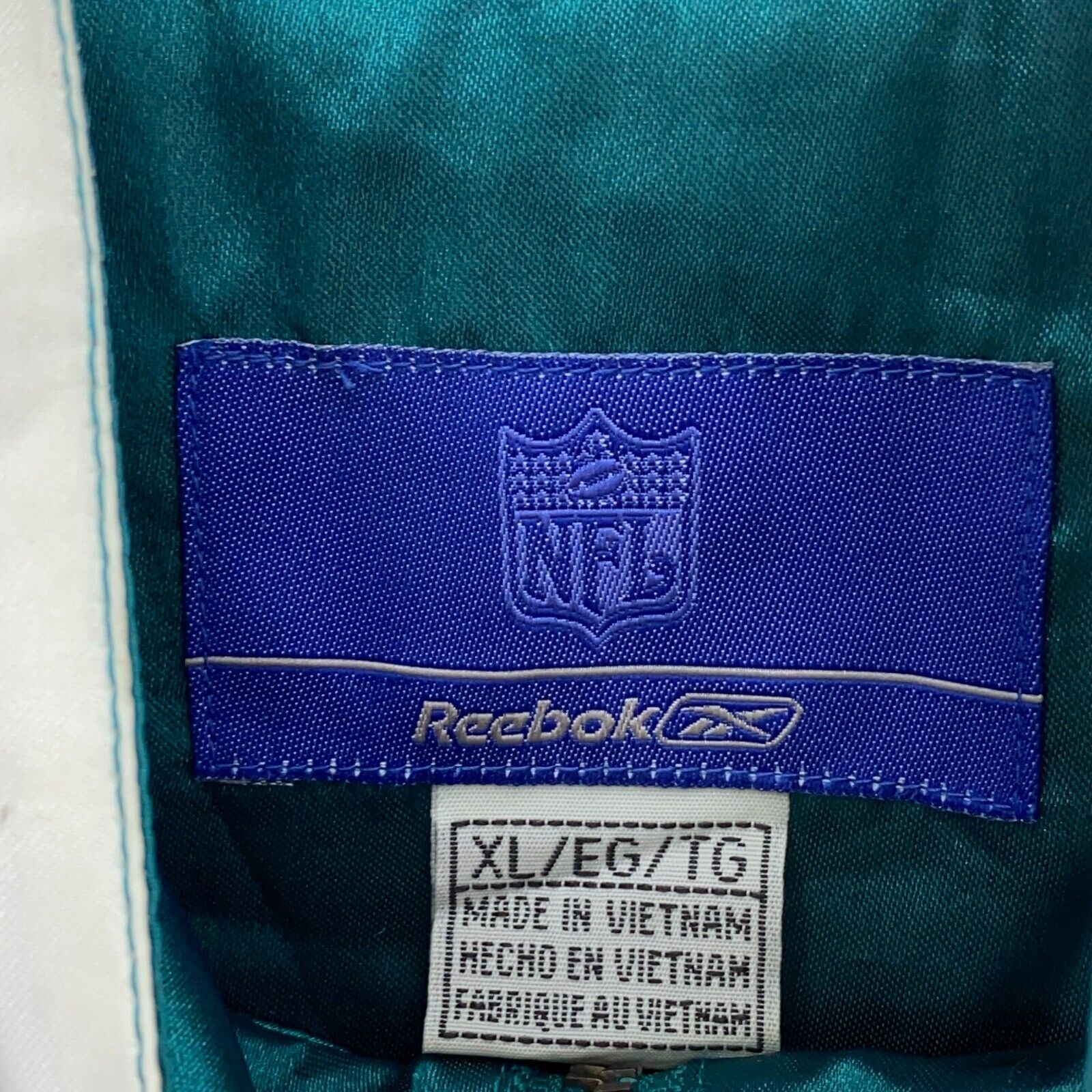 Vintage Reebok Miami Dolphins NCAA Green Full Zip Bomber Jacket Size XL