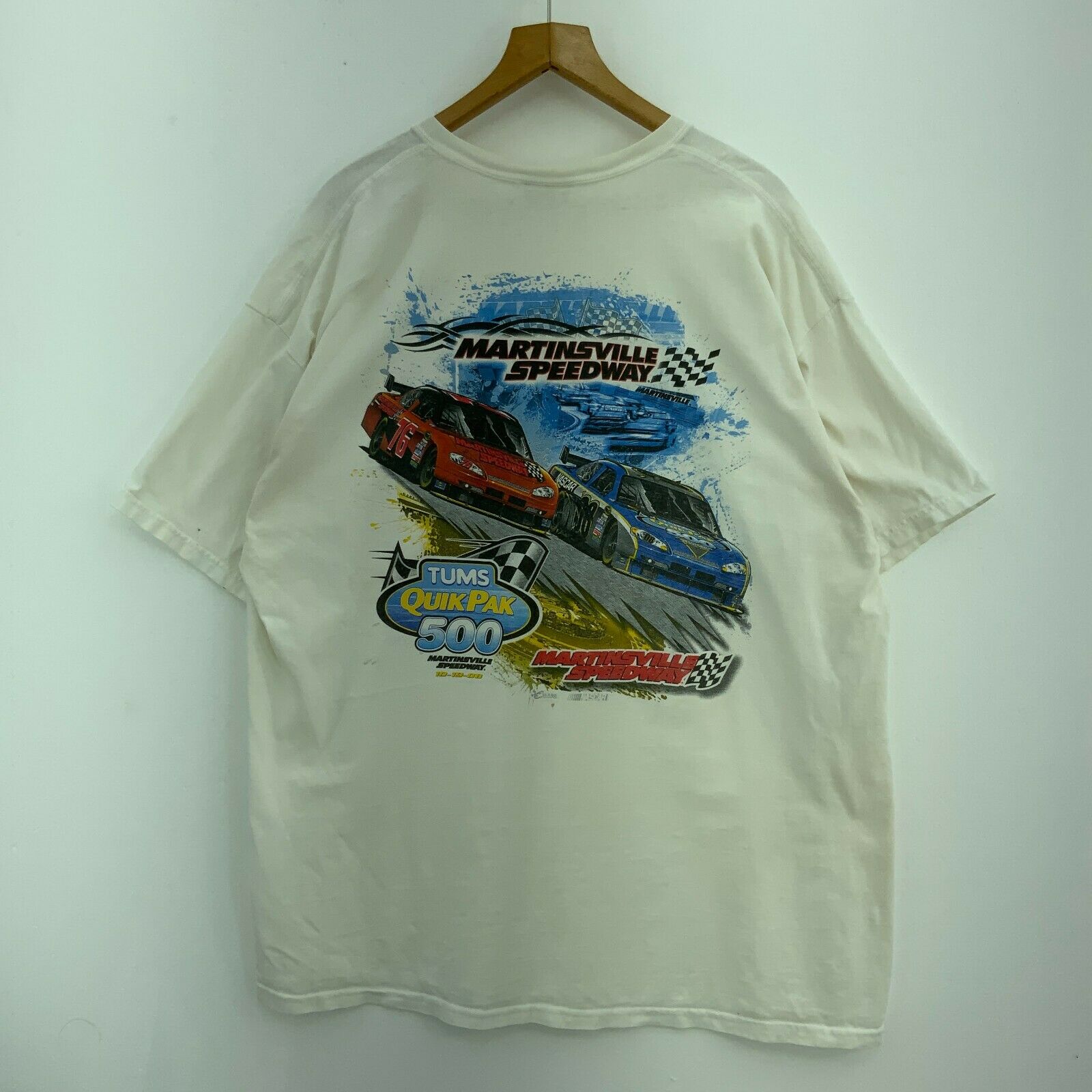 Chase Nascar Martinsville Speedway White Vintage T-shirt Size XXL Racing