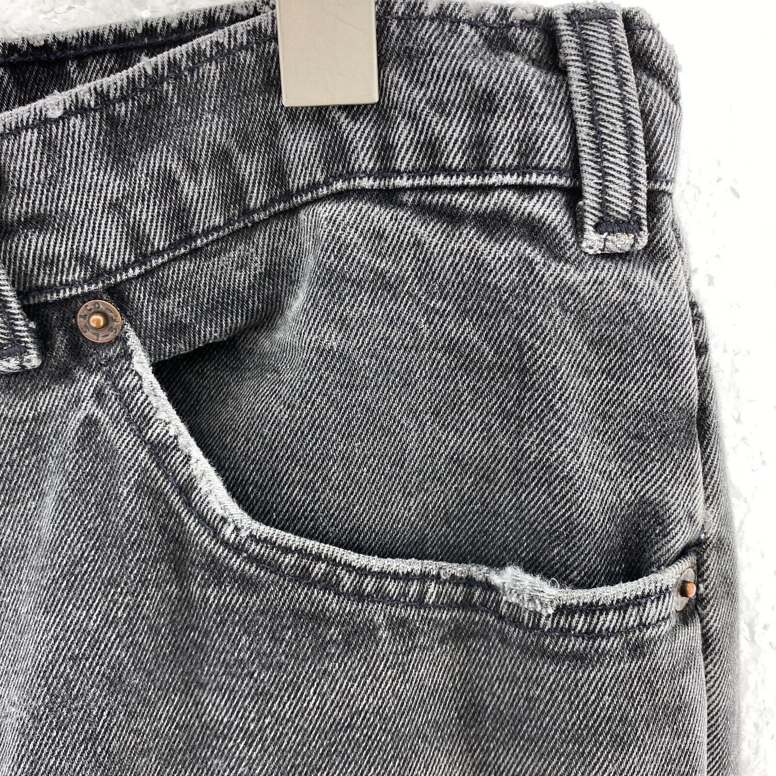 Levi's 619 Orange Tab Medium Wash Black Denim Straight Jeans Size 33