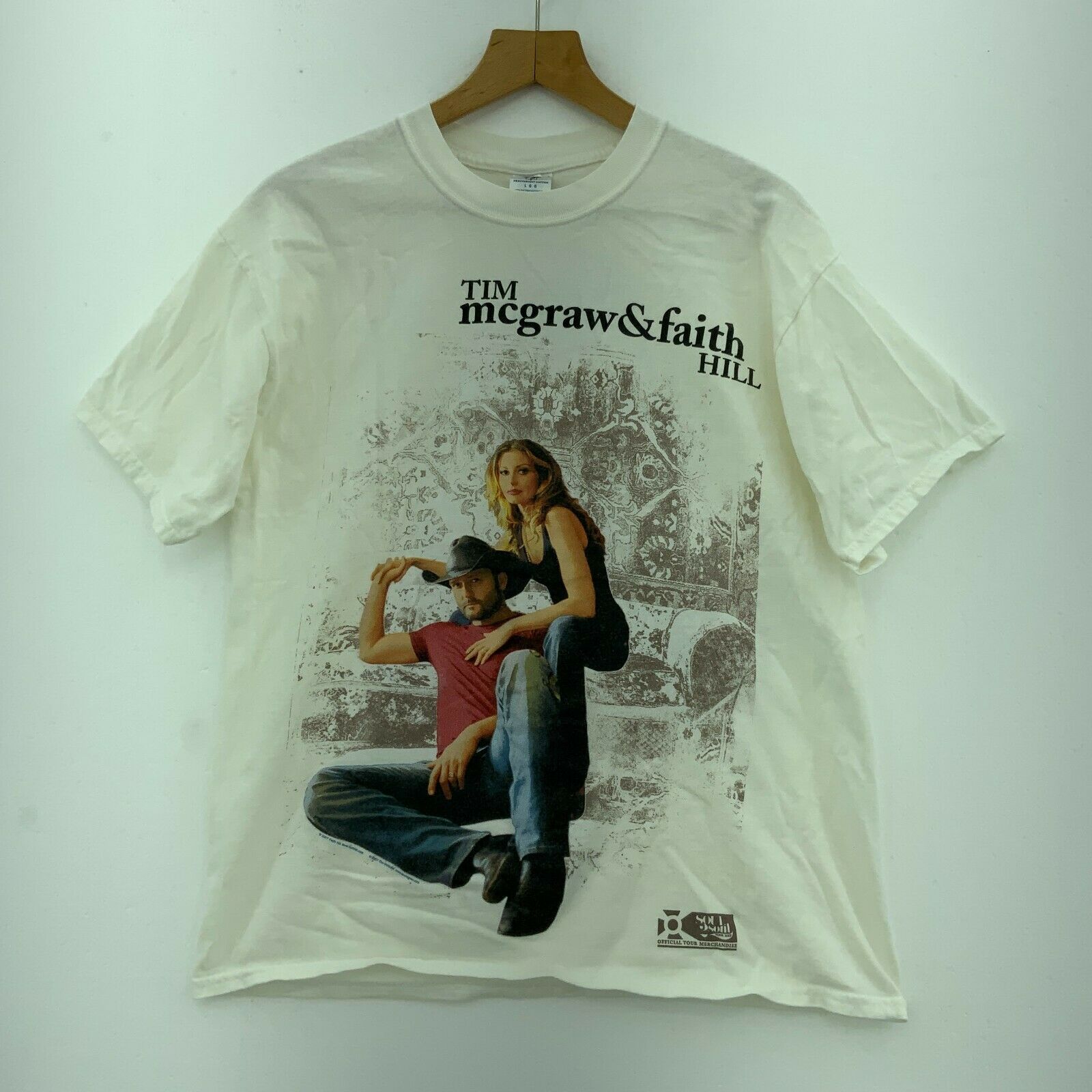Tim McGraw & Faith Hill Soul 2 Soul Tour 2007 White T-shirt Size L