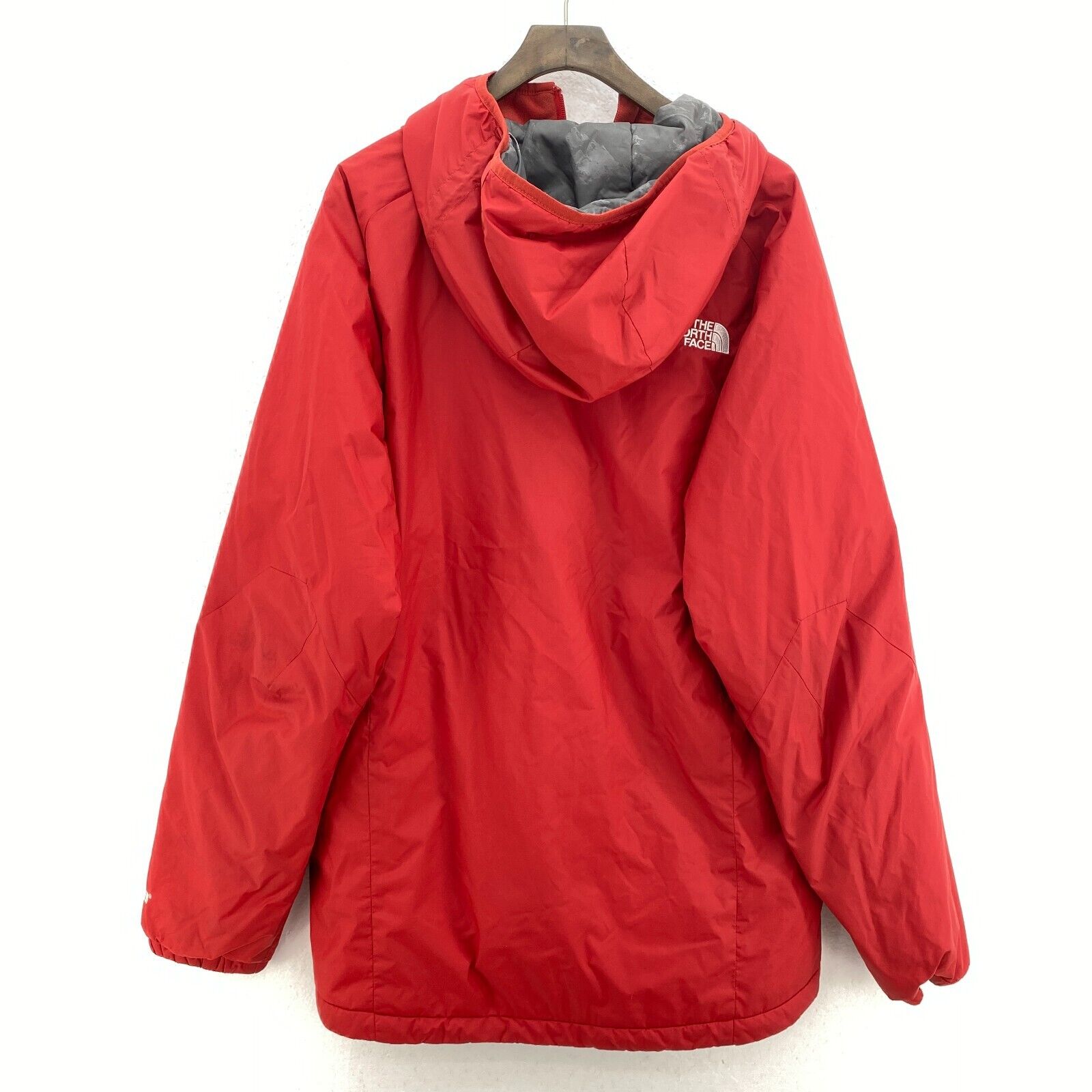 The North Face Logo Full Zip Red Light Hooded Jacket Size L Windstopper