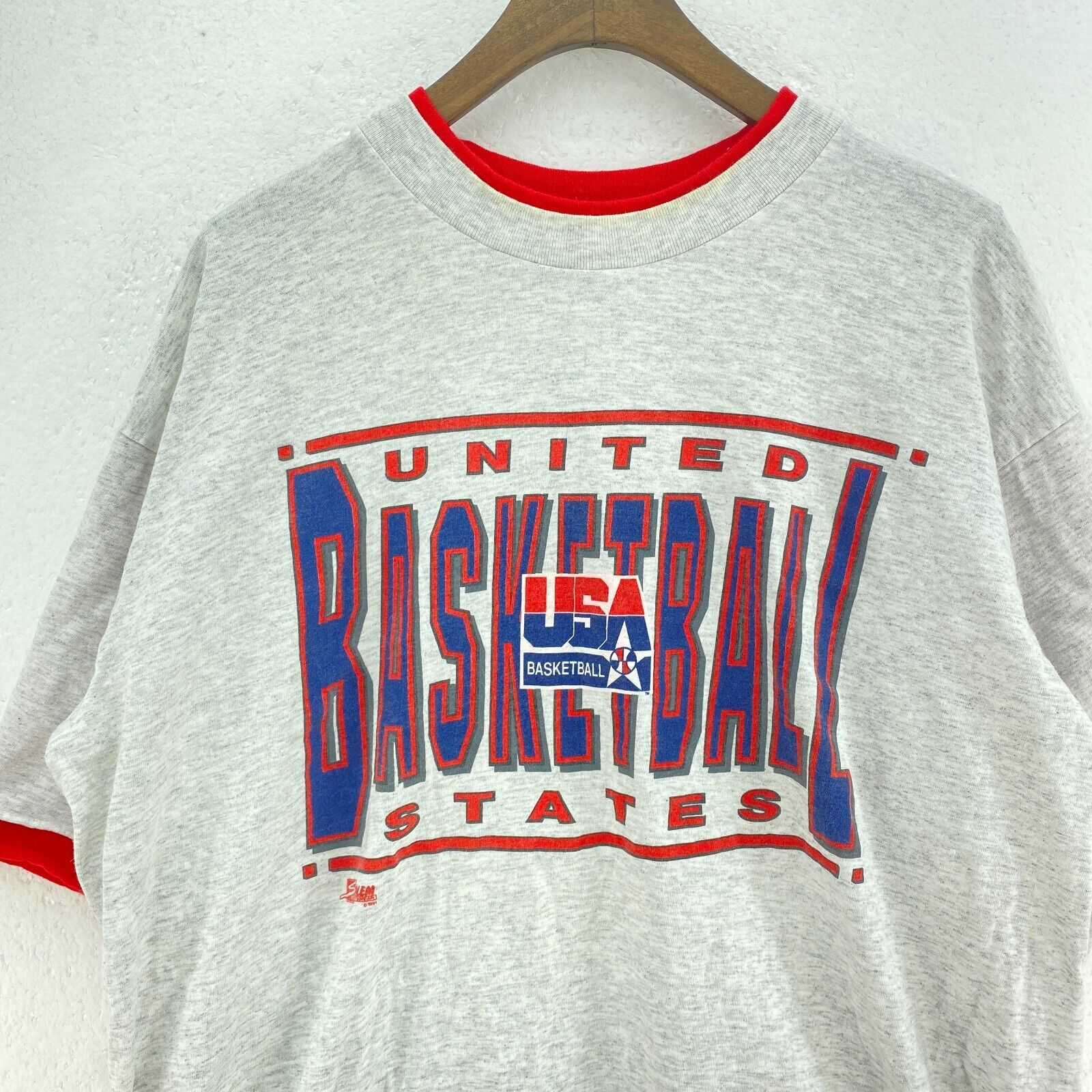 Dream Team United States Basketball Olympics Team 1991 T-shirt Size XL Gray