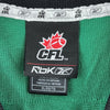 Vintage Saskatchewan Roughriders CFL Football Reebok Green V-Neck Jersey Size XL