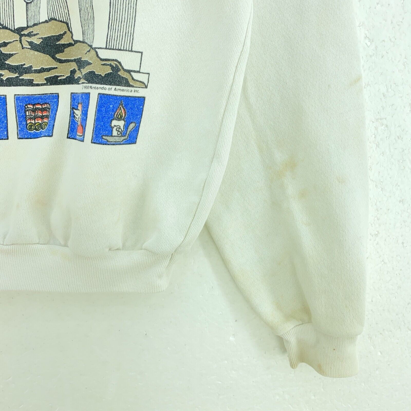 Nintendo The Adventure Of Link 1988 White Sweatshirt Size M Kids