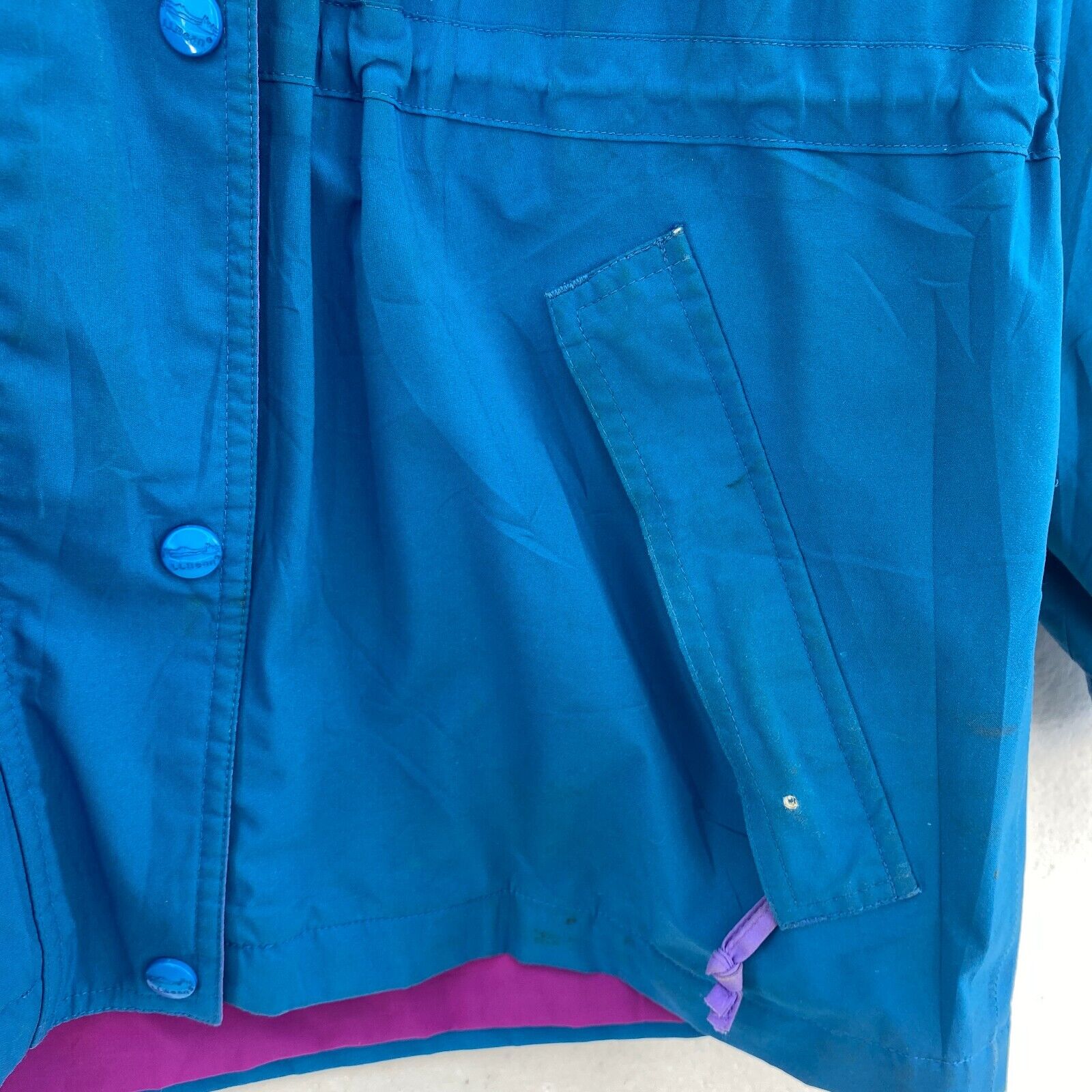 L.L Bean Women's Blue Light Hooded Jacket Size M Full Zip Up