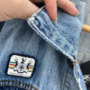 Hudson's Bay Men's Light Wash Blue Denim Jacket Canada Stickers Size XL