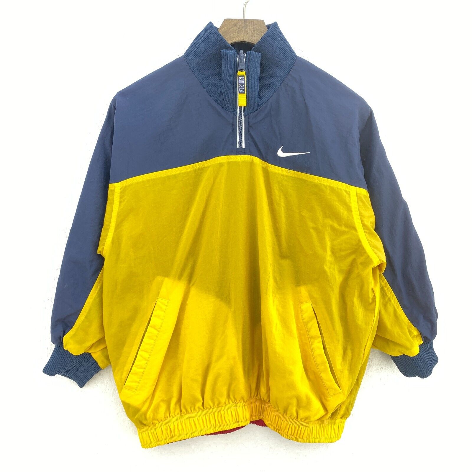 Nike Logo Embroidered Pullover Jacket Reversible Two Tone Blue Size S Kid's