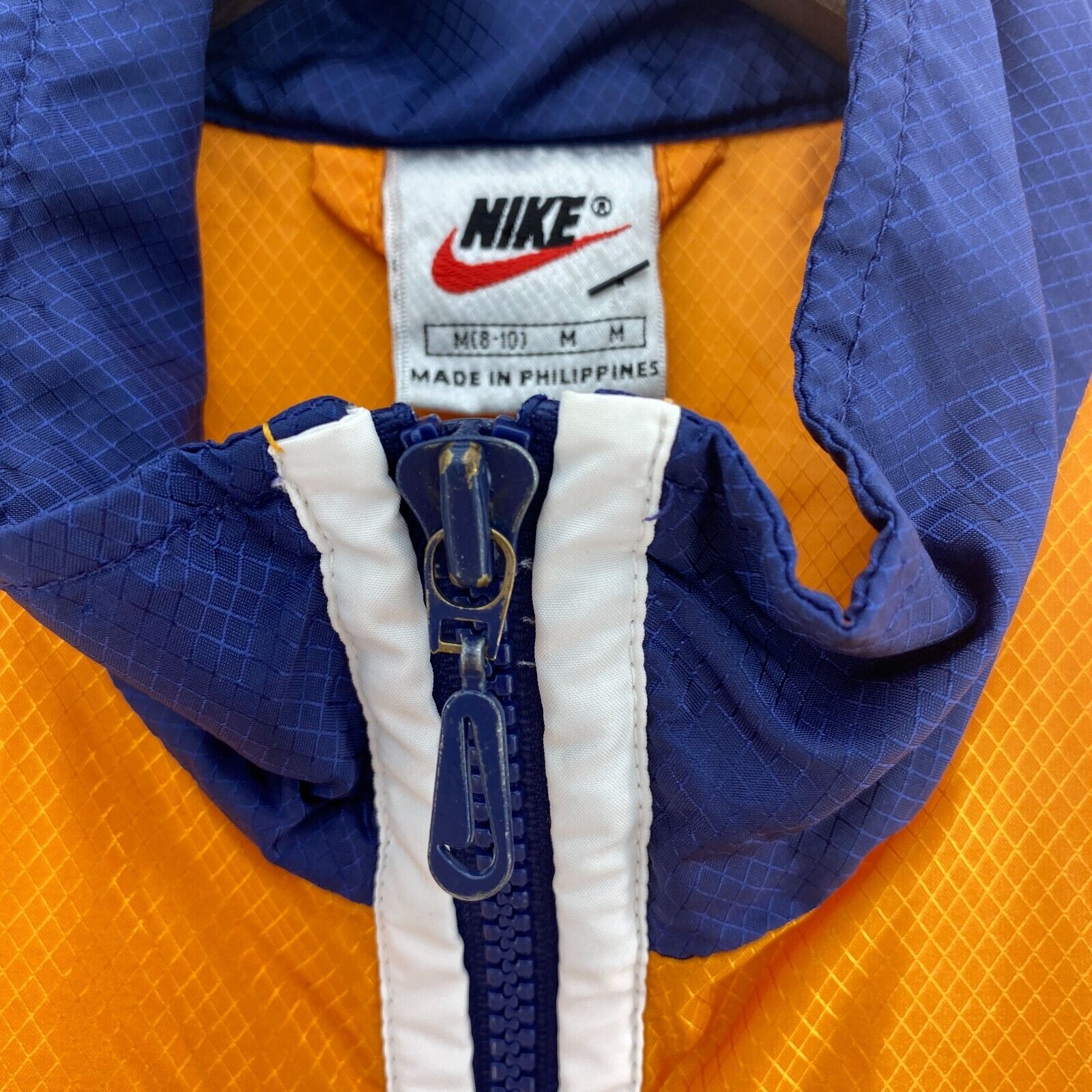 Nike Logo Full Zip Light Orange White Vest Jacket Size M