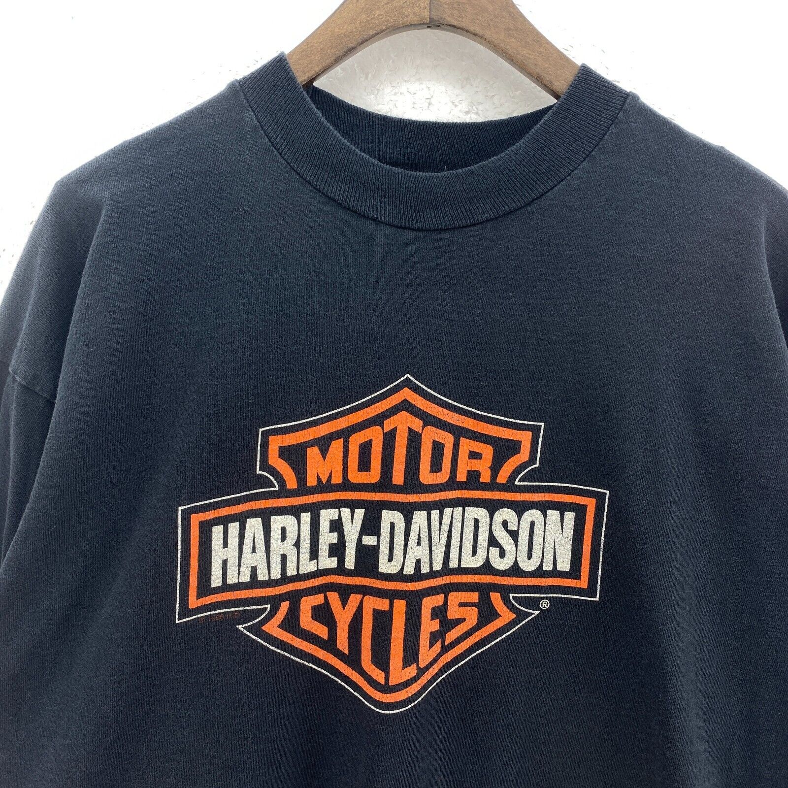 Motor Harley Davidson Motorcycles Black Biker Long Sleeve T-shirt Size XL