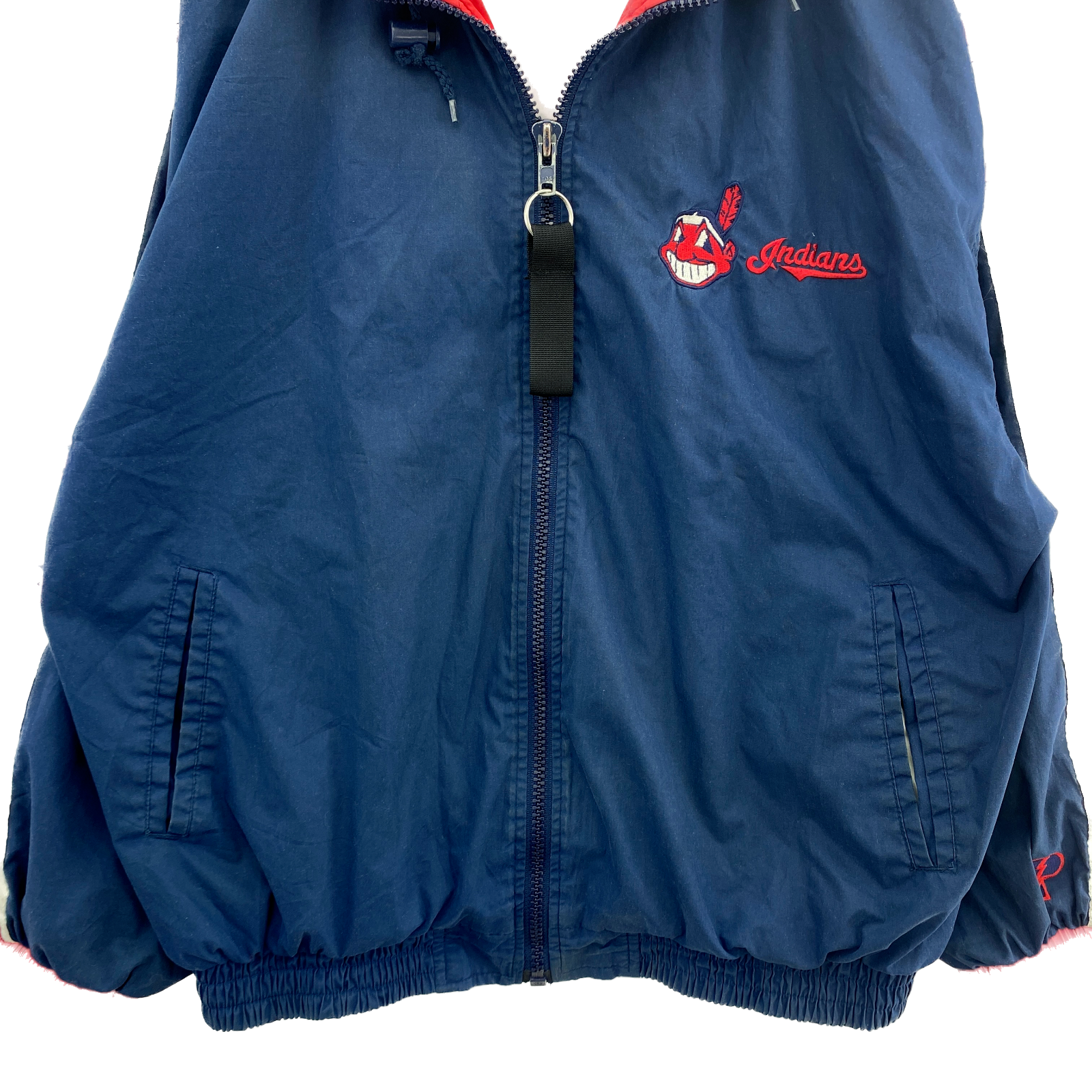 Vintage Cleveland Indians MLB Full Zip Navy Blue Light Jacket Size L