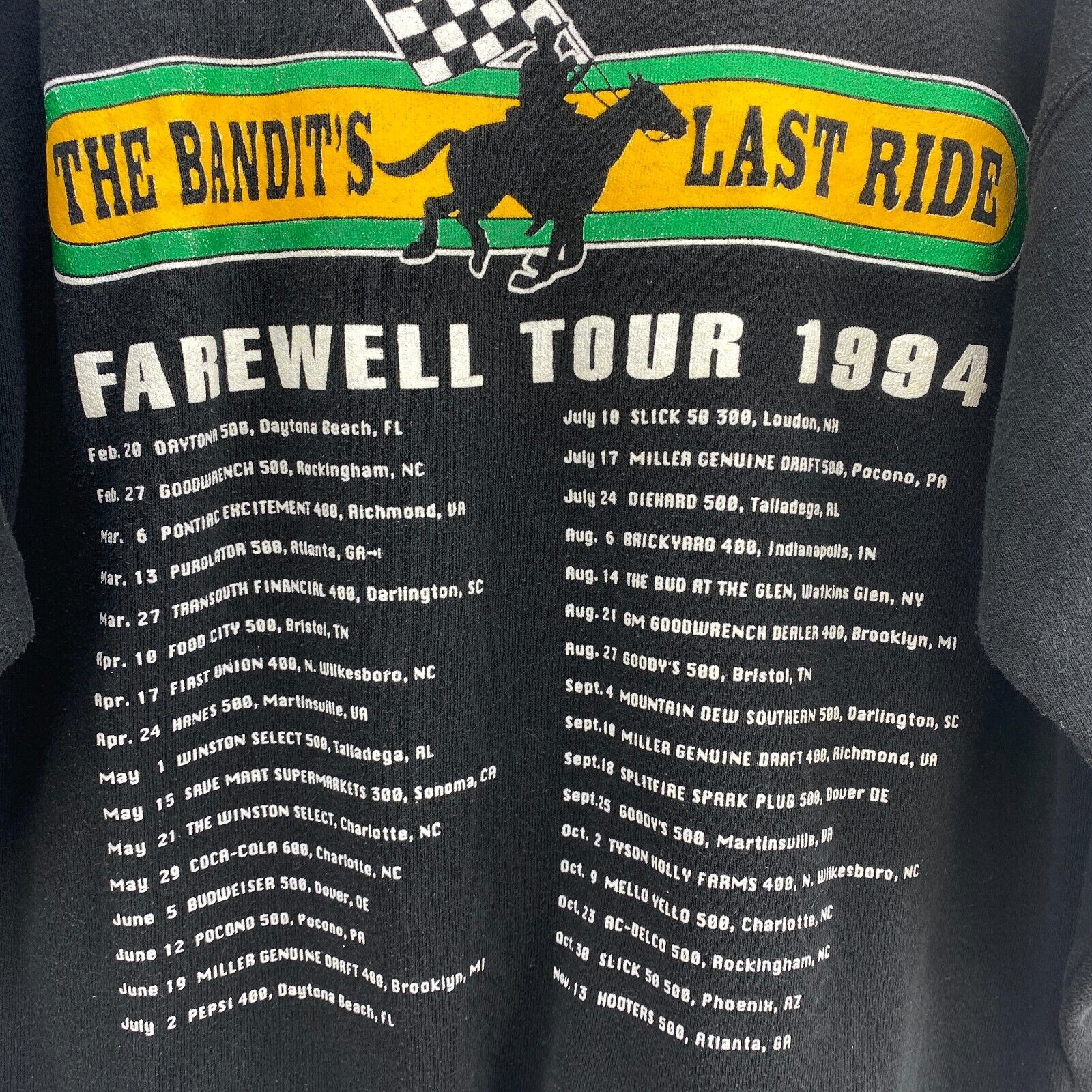 Skoal The Harry Bandit's Last Ride Car Racing Black Crew Neck Sweatshirt Size M