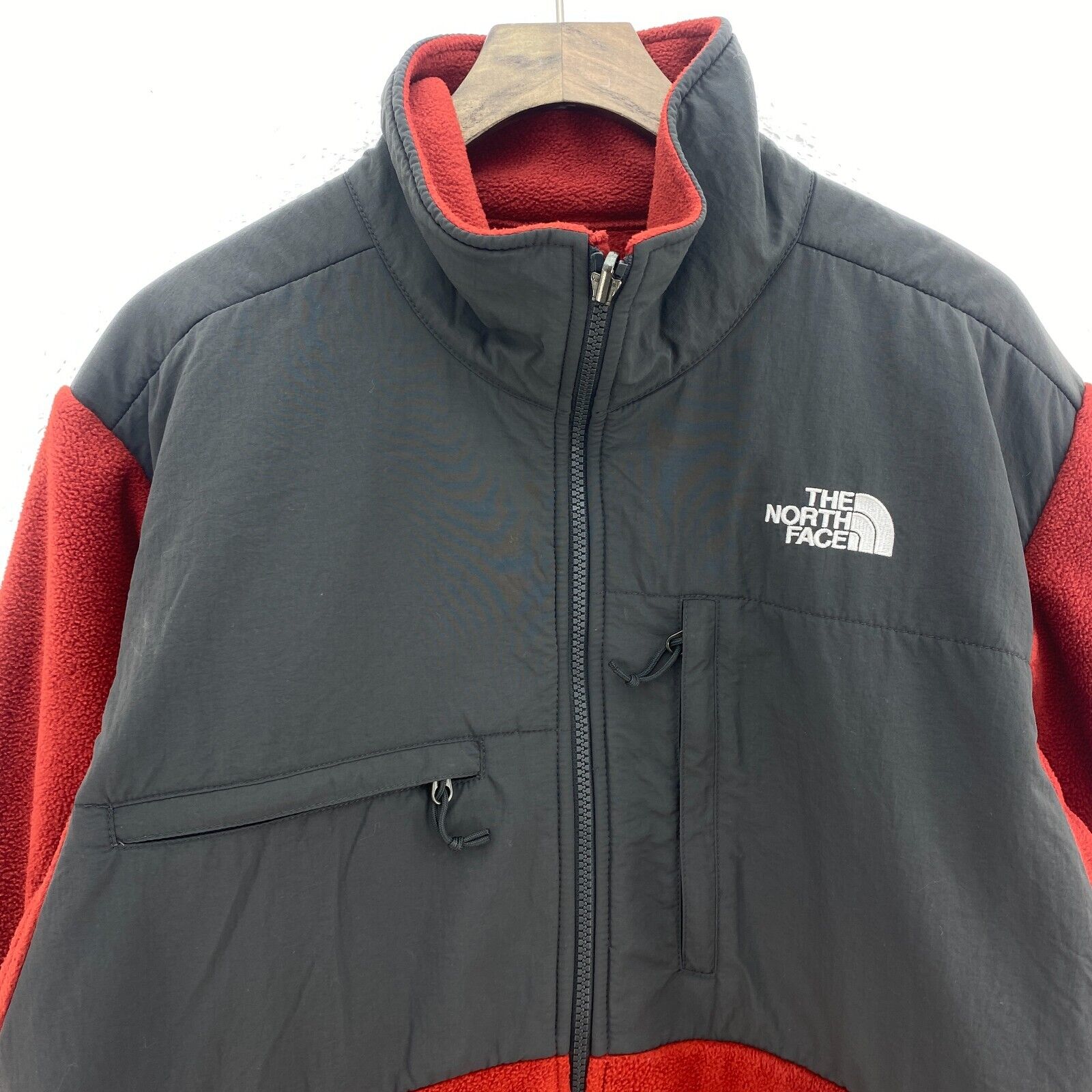 The North Face Two Tone Red Fleece Jacket Size M Full Zip Up