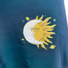 Surf Style Green Sun And Moon Print Quarter Zip Windbreaker Jacket Size XL