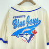 Toronto Blue Jays Button Up MLB White Cotton Jersey Size XL