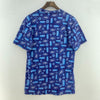 Girl Skateboards All Over Print Blue Graphic Print T-shirt Size M