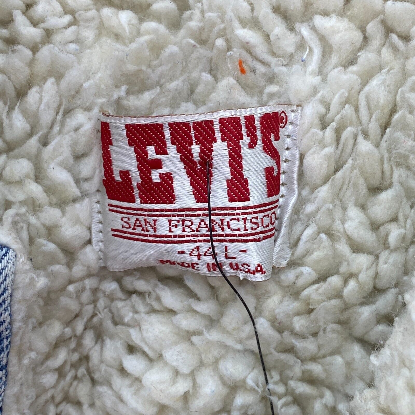 Levi's Sherpa Denim Jacket Blue Light Medium Wash Size L Snap Up