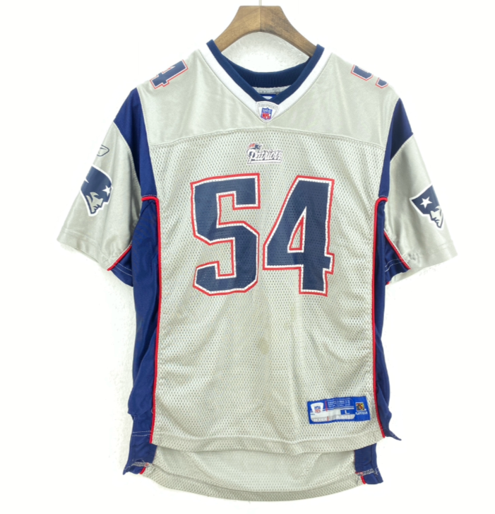 Reebok New England Patriots #54 Teddy Bruschi NFL Gray Jersey Size L Kids