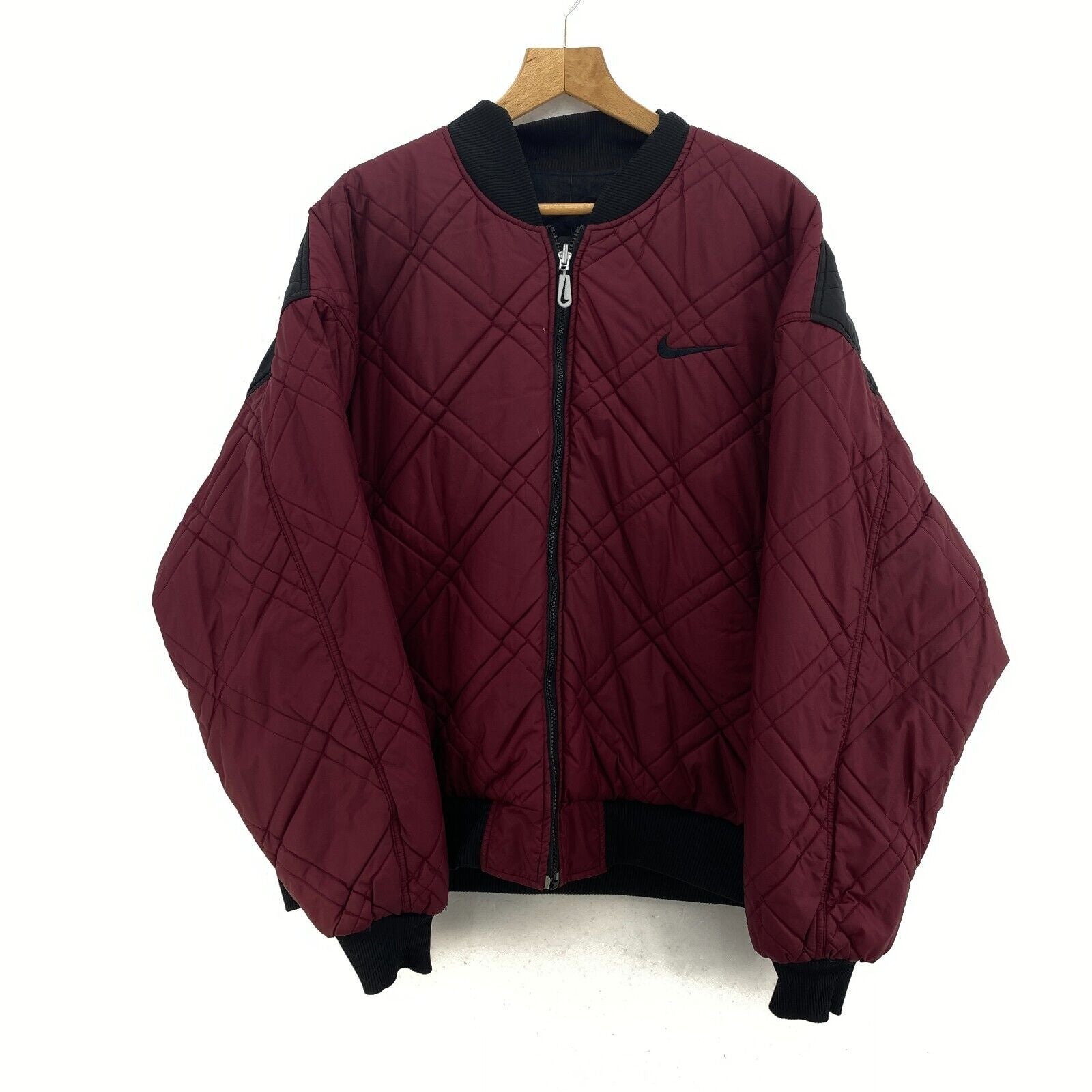 Nike Quilted Reversible Red Bomber Jacket Full Zip Size XXL